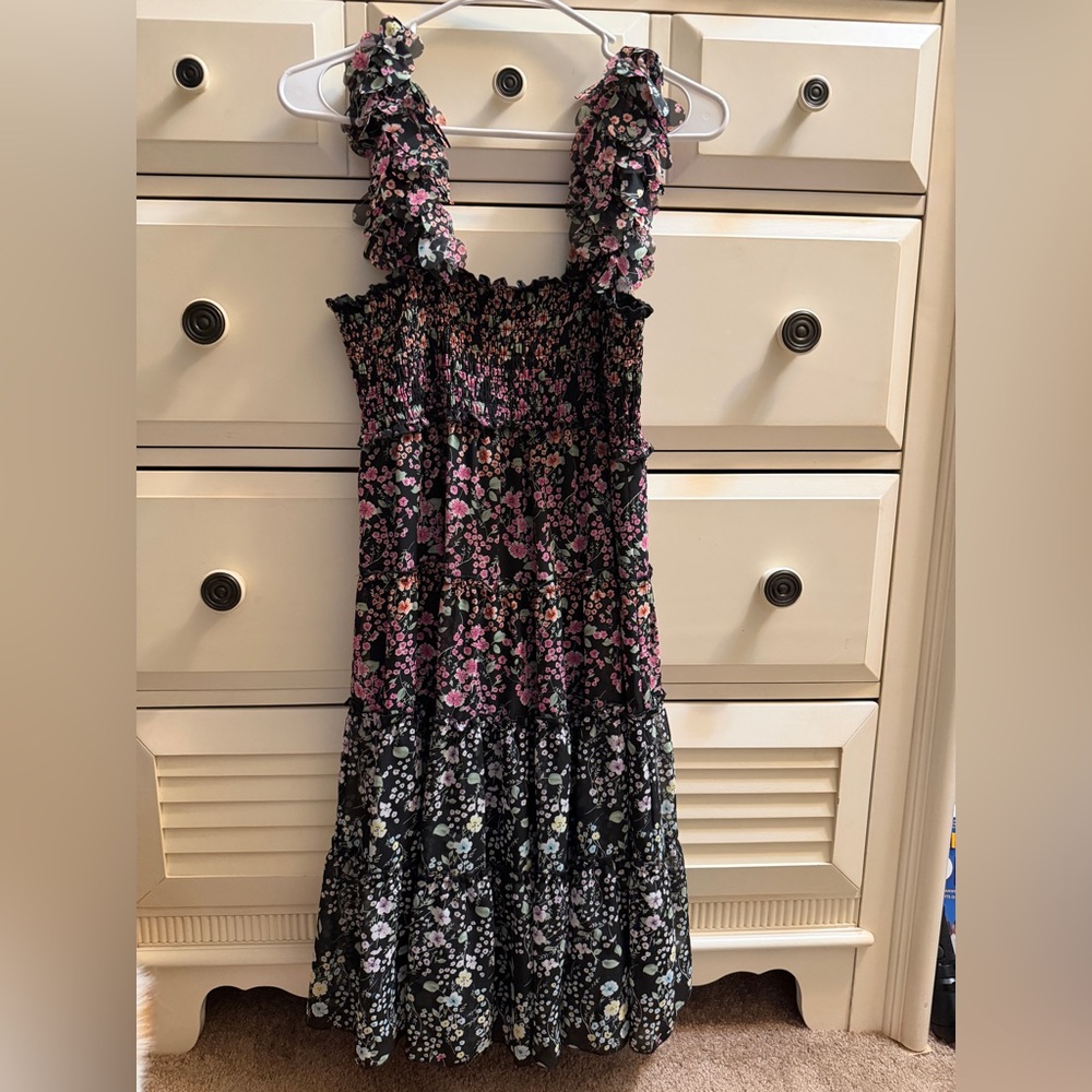 Spense Black Floral Dress